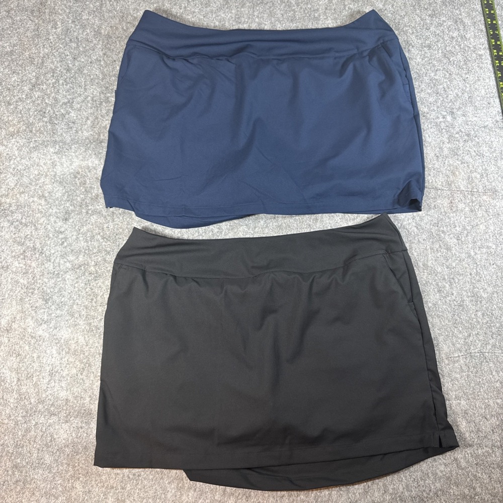 Lot of 2 Adidas Womens Pull On Skort Tennis Golf Black Blue XXL JY6071
